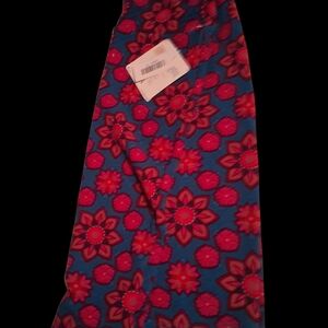 LuLaRoe Maxi Skirt with Red and Blue Floral Design